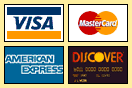 We accept Visa, MasterCard, American Express, Discover